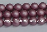 CSB1640 15.5 inches 4mm round matte shell pearl beads wholesale