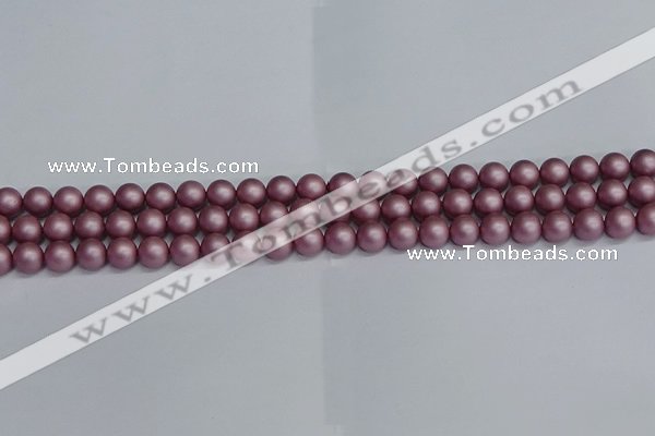 CSB1640 15.5 inches 4mm round matte shell pearl beads wholesale