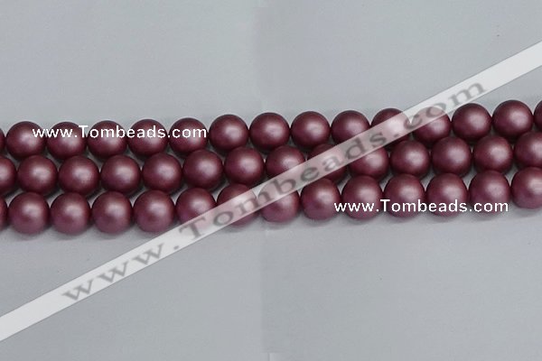 CSB1644 15.5 inches 12mm round matte shell pearl beads wholesale