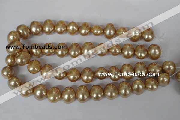 CSB165 15.5 inches 15*18mm – 16*19mm oval shell pearl beads