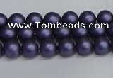 CSB1650 15.5 inches 4mm round matte shell pearl beads wholesale