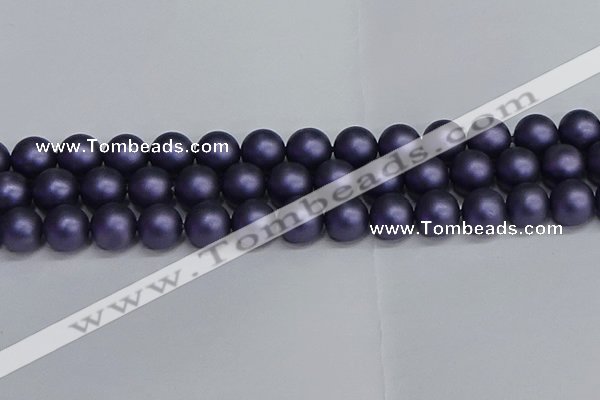 CSB1655 15.5 inches 14mm round matte shell pearl beads wholesale