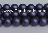 CSB1660 15.5 inches 4mm round matte shell pearl beads wholesale