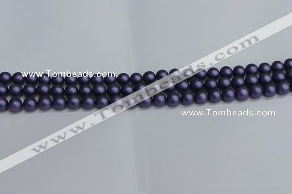 CSB1660 15.5 inches 4mm round matte shell pearl beads wholesale