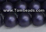 CSB1665 15.5 inches 14mm round matte shell pearl beads wholesale