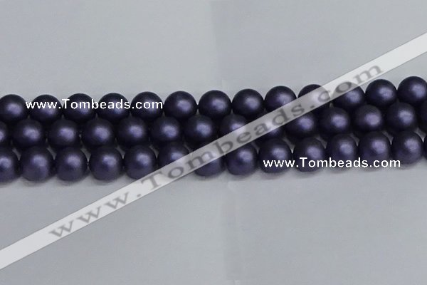 CSB1665 15.5 inches 14mm round matte shell pearl beads wholesale