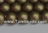 CSB1673 15.5 inches 10mm round matte shell pearl beads wholesale