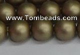 CSB1674 15.5 inches 12mm round matte shell pearl beads wholesale