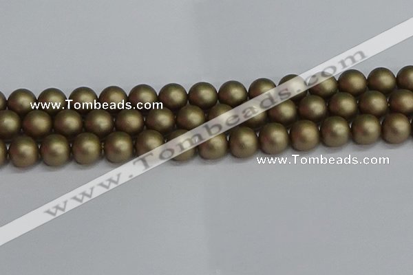 CSB1674 15.5 inches 12mm round matte shell pearl beads wholesale