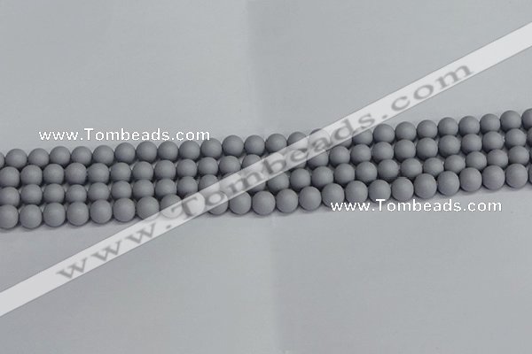 CSB1690 15.5 inches 4mm round matte shell pearl beads wholesale