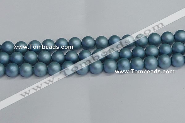 CSB1715 15.5 inches 14mm round matte shell pearl beads wholesale