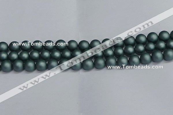 CSB1724 15.5 inches 12mm round matte shell pearl beads wholesale