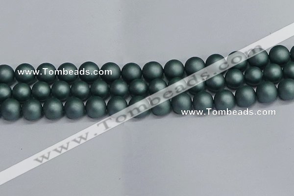 CSB1725 15.5 inches 14mm round matte shell pearl beads wholesale