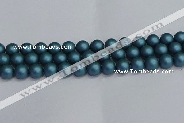 CSB1735 15.5 inches 14mm round matte shell pearl beads wholesale