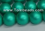 CSB1755 15.5 inches 14mm round matte shell pearl beads wholesale