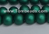 CSB1763 15.5 inches 10mm round matte shell pearl beads wholesale