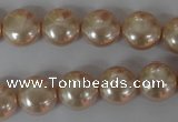 CSB180 15.5 inches 12mm flat round shell pearl beads wholesale