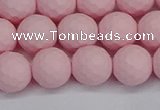 CSB1842 15.5 inches 8mm faceetd round matte shell pearl beads