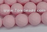 CSB1843 15.5 inches 10mm faceetd round matte shell pearl beads