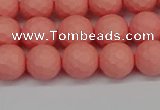 CSB1851 15.5 inches 6mm faceetd round matte shell pearl beads