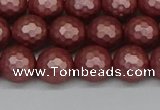 CSB1862 15.5 inches 8mm faceetd round matte shell pearl beads