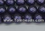 CSB1892 15.5 inches 8mm faceted round matte shell pearl beads