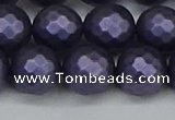 CSB1894 15.5 inches 12mm faceted round matte shell pearl beads