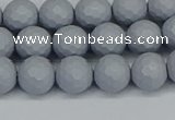 CSB1932 15.5 inches 8mm faceted round matte shell pearl beads