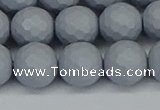 CSB1934 15.5 inches 12mm faceted round matte shell pearl beads