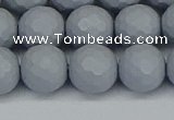 CSB1935 15.5 inches 14mm faceted round matte shell pearl beads