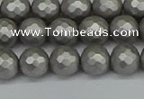 CSB1952 15.5 inches 8mm faceted round matte shell pearl beads