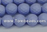 CSB1962 15.5 inches 8mm faceted round matte shell pearl beads