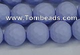 CSB1963 15.5 inches 10mm faceted round matte shell pearl beads