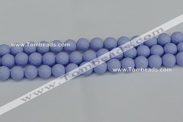 CSB1963 15.5 inches 10mm faceted round matte shell pearl beads