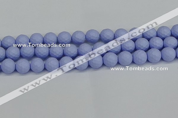 CSB1964 15.5 inches 12mm faceted round matte shell pearl beads