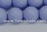 CSB1965 15.5 inches 14mm faceted round matte shell pearl beads