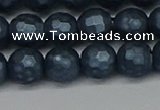 CSB1973 15.5 inches 10mm faceted round matte shell pearl beads