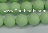 CSB1993 15.5 inches 10mm faceted round matte shell pearl beads