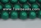 CSB2001 15.5 inches 6mm faceted round matte shell pearl beads