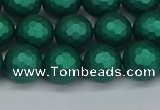 CSB2002 15.5 inches 8mm faceted round matte shell pearl beads