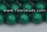 CSB2003 15.5 inches 10mm faceted round matte shell pearl beads