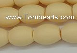 CSB2100 15.5 inches 10*14mm rice matte shell pearl beads