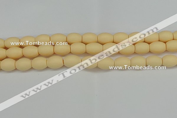 CSB2100 15.5 inches 10*14mm rice matte shell pearl beads