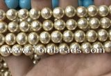 CSB2118 15.5 inches 12mm ball shell pearl beads wholesale