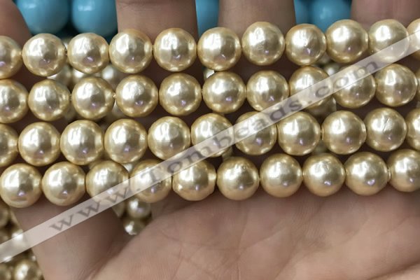 CSB2118 15.5 inches 12mm ball shell pearl beads wholesale