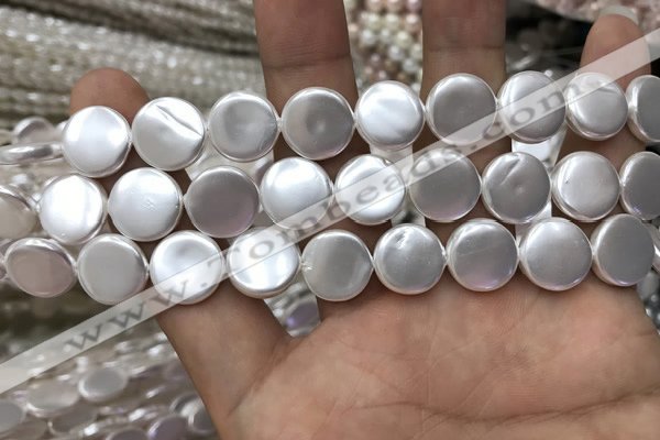 CSB2137 15.5 inches 12mm coin shell pearl beads wholesale