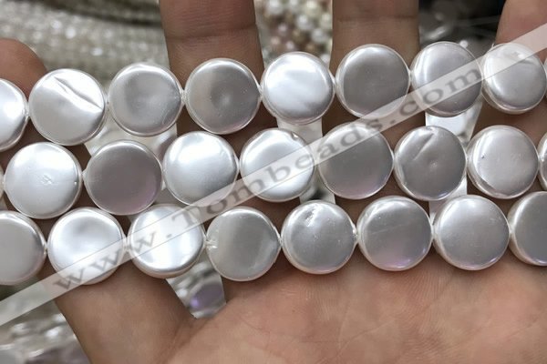 CSB2140 15.5 inches 18mm coin shell pearl beads wholesale