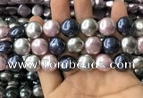 CSB2153 15.5 inches 16mm flat round mixed shell pearl beads