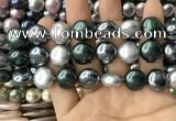 CSB2154 15.5 inches 16mm flat round mixed shell pearl beads