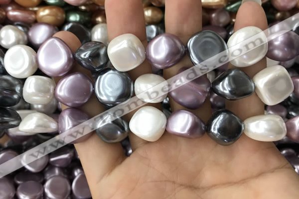 CSB2157 15.5 inches 14*14mm - 15*15mm baroque mixed shell pearl beads